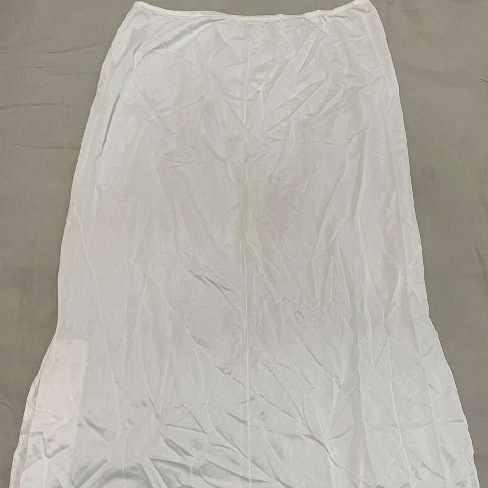White silk maxi skirt